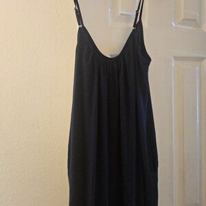 Navy blue Romper jumpsuit wide leg spaghetti strap boho flowy pantsuit S